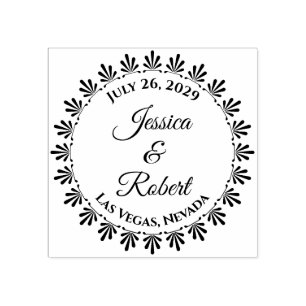 Elegante römische Blumendekorationen Hochzeit Gummistempel