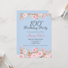Elegante rosa 100. Geburtstagsfeier für Damen mit