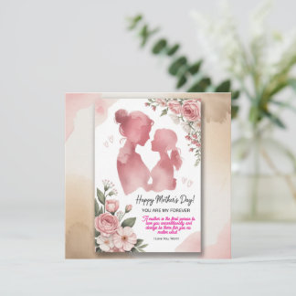 Elegante rosa Aquarell-Muttertagskarte Einladung
