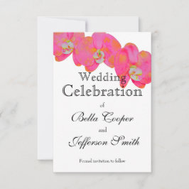 elegante Rosa Aquarell Orchid-Malerei Blumen Save The Date