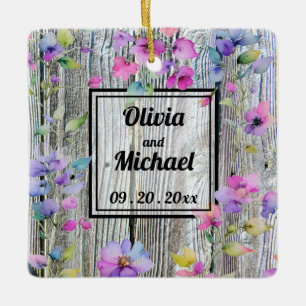 Elegante rosa Aquarellfarben-Blume aus Not Keramikornament