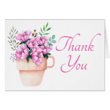 Elegante rosa Aquarellfarben Vielen Dank