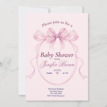 Elegante rosa Baby-Shower-Einladung für Mädchen