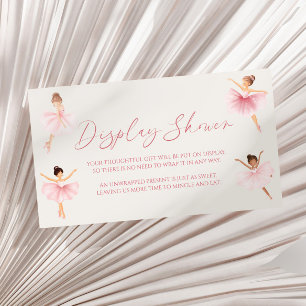 Elegante Rosa Ballerina Babydusche Begleitkarte