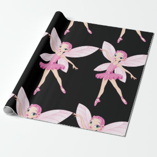 Elegante rosa Ballerina-Fee für Tanzliebhaber Geschenkpapier