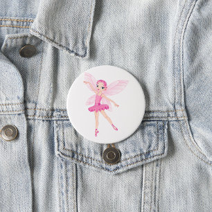 Elegante rosa Ballerina Fee Tanzliebhaber Button