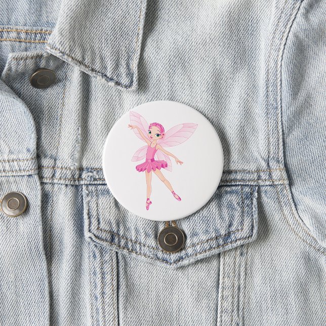 Elegante rosa Ballerina Fee Tanzliebhaber Button (Von Creator hochgeladen)