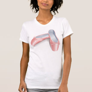 Elegante rosa Ballett-Flats Süße Mädchen-Tanzschuh T-Shirt