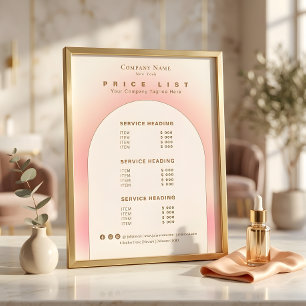 Elegante Rosa Beige Ombre Verlauf Preistabelle