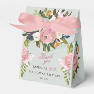 Elegante rosa bemalte Blumenpartygeschenke zum 80. Geschenkschachtel