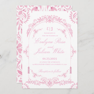 Elegante Rosa Bläserei Einladung