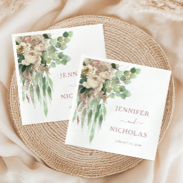 Elegante Rosa Bläsernbäume Hochzeiten Serviette