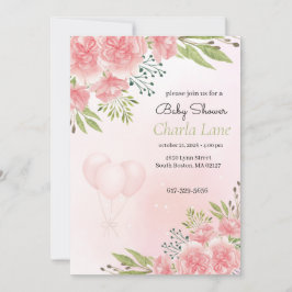 Elegante Rosa Bläsernspülung Einladung