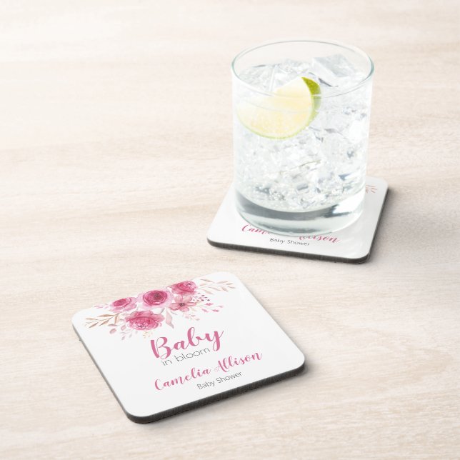 Elegante Rosa Bläsernspülung Getränkeuntersetzer (Rechte Seite)