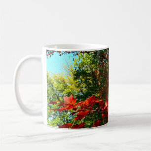 Elegante Rosa Blätter für Herbstbäume Tasse