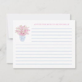 Elegante rosa blaue Ratschläge für die Mama Baby-D Einladung