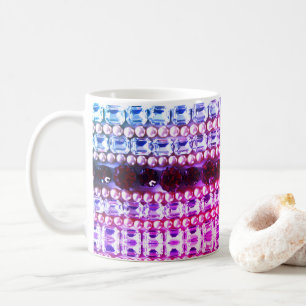 Elegante rosa blaue Rhinestones Perlen Tasse