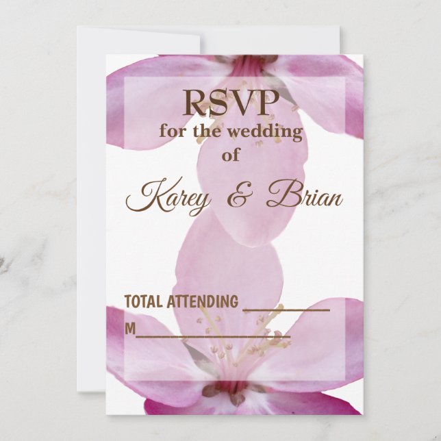 Elegante rosa Blossom UAWG Foto-Karte Einladung (Vorderseite)