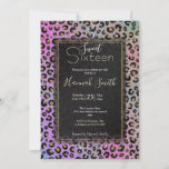 Elegante Rosa Blue Gold Glitzer Black Leopard Prin Einladung<br><div class="desc">Ein stilvolles Black and Imitate Gold Glitzer Leopard Print Imitate Rosa und Blau Glitzer Gradienten Chic Foto bereichert eine elegante Touch für besondere Feierlichkeiten oder glänzende feminine Wohngestaltung, mit schwarz, gold, braun, schwarz und rosa, lila, klassisch, blau, mint, grün und weiß leuchtend Farbverlauf, Leopard, Gepard Katzenmuster, einzigartig vibrannfarbene Modefarben, einzigartige...</div>