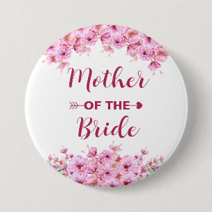 Elegante, rosa, blühende Mutter der Braut Button