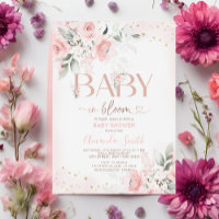 Elegante rosa Blume Baby in Bloom Baby Dusche