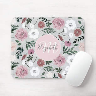 Elegante Rosa Blume Botanisches Design Mousepad