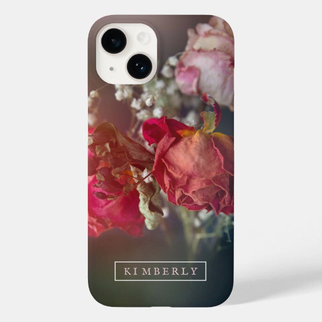 Elegante rosa Blume Custom iPhone Case (Rückseite)
