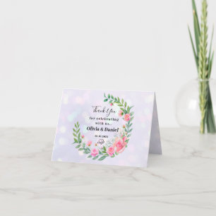 Elegante Rosa Blume Danke für Ihre Hochzeit