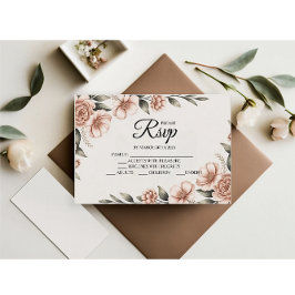 Elegante rosa Blume Designer RSVP Cards