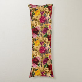 Elegante rosa Blume gelb Seitenschläferkissen