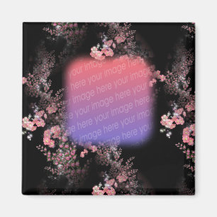 Elegante rosa Blume Ihr Foto Magnet