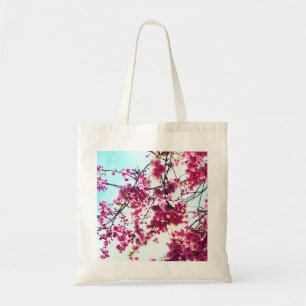 Elegante rosa Blume Kirschblüten Tragetasche