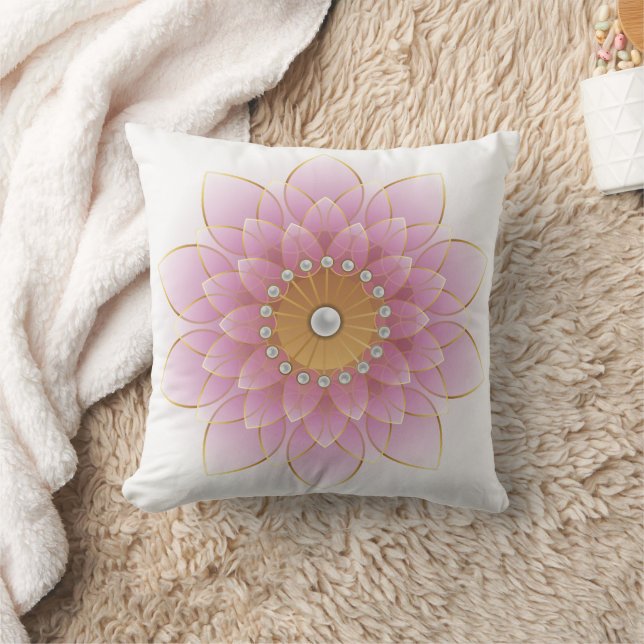 Elegante rosa Blume Kissen (Decke)