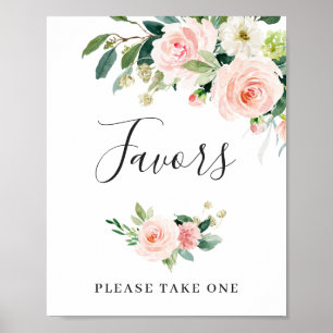 Elegante, rosa Blume Lieblings-Hochzeitszeichen Poster