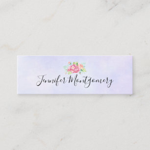 Elegante Rosa Blume Mini Visitenkarte