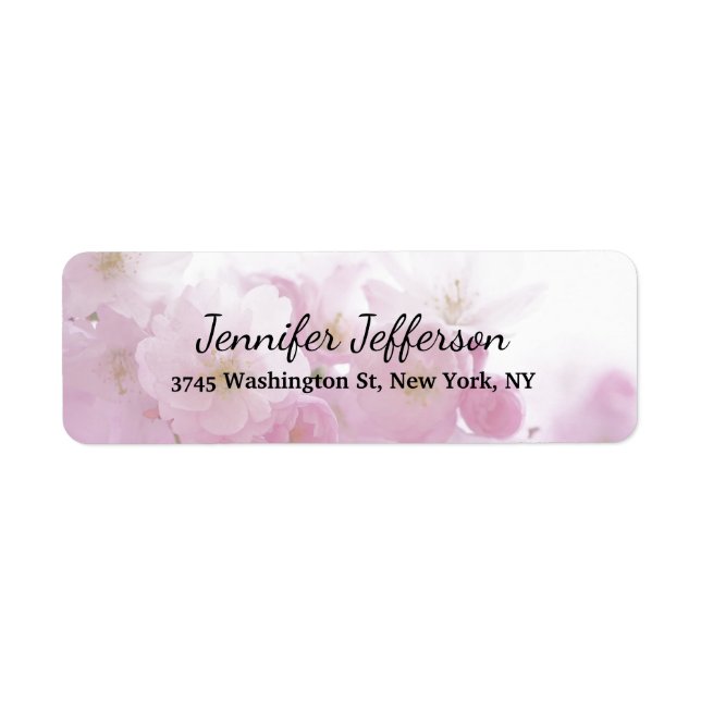 Elegante rosa Blume Moderne Handschrift Schlicht (Vorne)