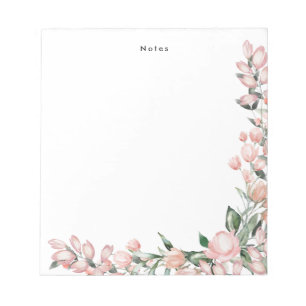 Elegante rosa Blume Notizblock