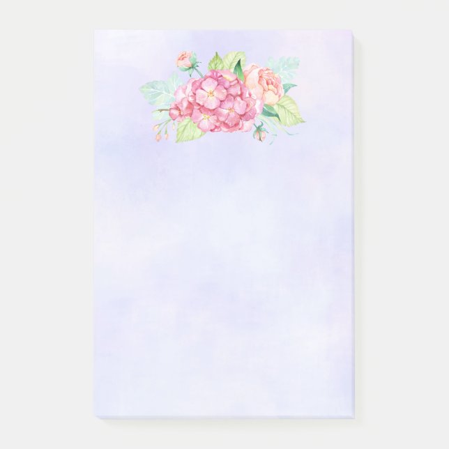 Elegante Rosa Blume Post-it Klebezettel (Vorderseite)