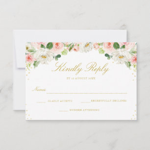 Elegante, rosa Blume RSVP-Karte RSVP Karte