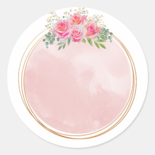 Elegante Rosa Blume " Runder Aufkleber