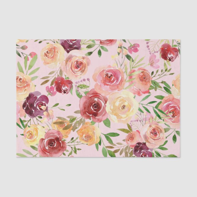 Elegante Rosa Blume Seidenpapier (Vorderseite)