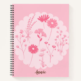 Elegante rosa Blume - SpiralNotebook Notizbuch