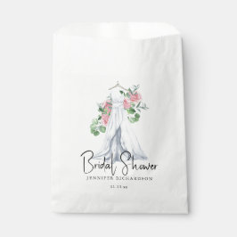 Elegante rosa Blume und Grünpflanzen - Brautparty Geschenktütchen