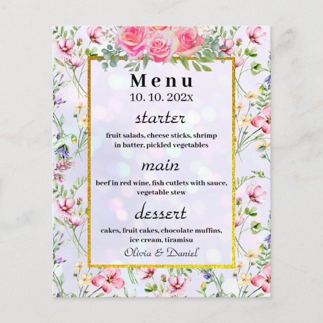 Elegante Rosa Blume Wasserfarbenhochzeit (Vorderseite)