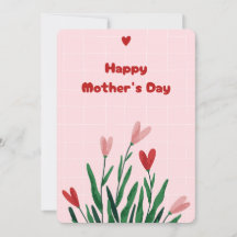 Elegante rosa Blumen-Muttertags-Karte