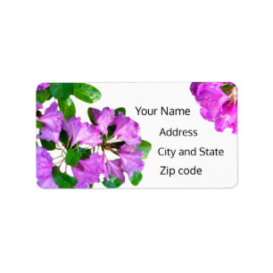 Elegante rosa Blumen rosa Azaleen rosa Blume Adressaufkleber