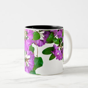 Elegante rosa Blumen rosa Azaleen rosa Blume Zweifarbige Tasse
