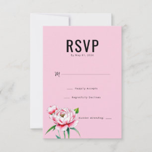 Elegante rosa Blumen-RSVP RSVP Karte