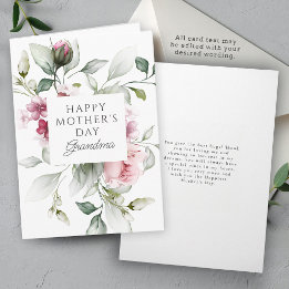 Elegante rosa Blumen zum Muttertag für Oma Feiertagskarte