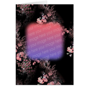 Elegante rosa Blumendesign Fotokarte